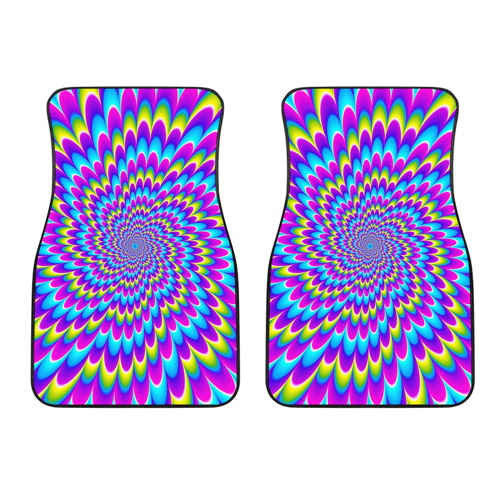 Abstract Dizzy Moving Optical Illusion Front Car Floor Mats