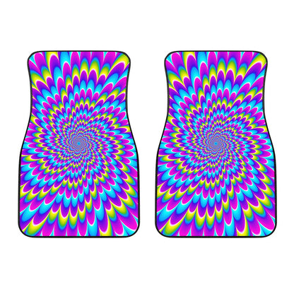 Abstract Dizzy Moving Optical Illusion Front Car Floor Mats