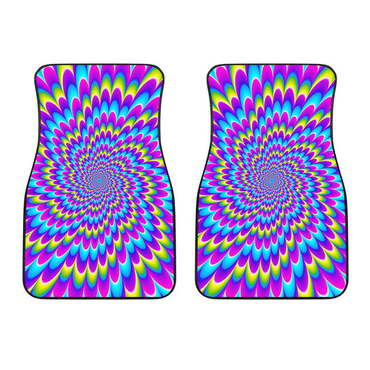 Abstract Dizzy Moving Optical Illusion Front Car Floor Mats