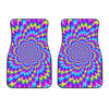 Abstract Dizzy Moving Optical Illusion Front Car Floor Mats