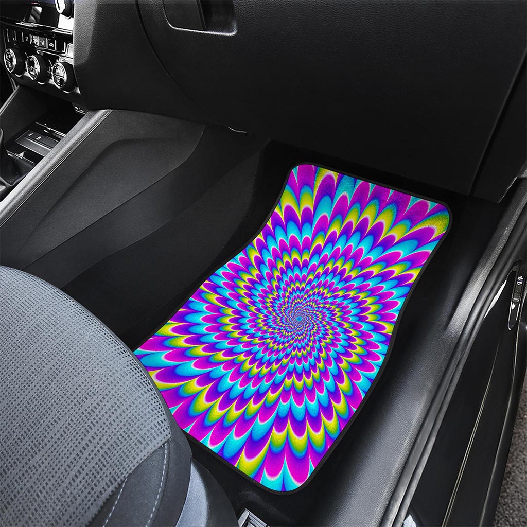 Abstract Dizzy Moving Optical Illusion Front Car Floor Mats