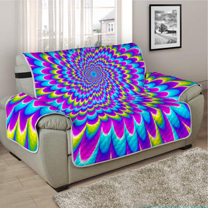 Abstract Dizzy Moving Optical Illusion Half Sofa Protector