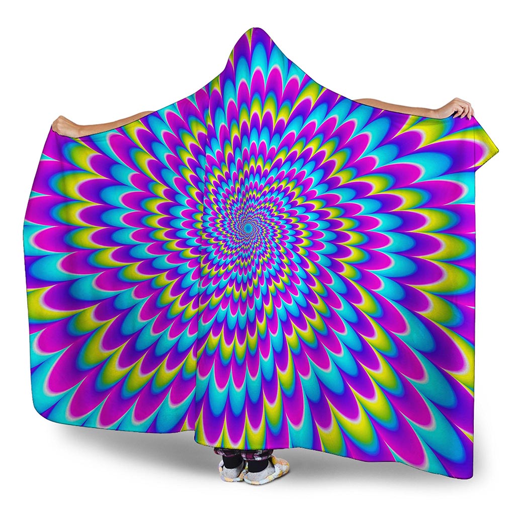 Abstract Dizzy Moving Optical Illusion Hooded Blanket