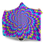 Abstract Dizzy Moving Optical Illusion Hooded Blanket