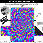 Abstract Dizzy Moving Optical Illusion Loveseat Protector