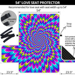 Abstract Dizzy Moving Optical Illusion Loveseat Protector