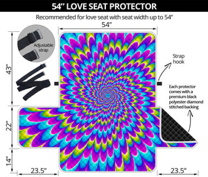 Abstract Dizzy Moving Optical Illusion Loveseat Protector