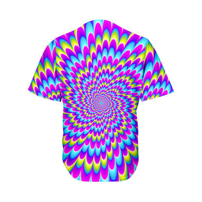 Abstract Dizzy Moving Optical Illusion Men's Baseball Jersey