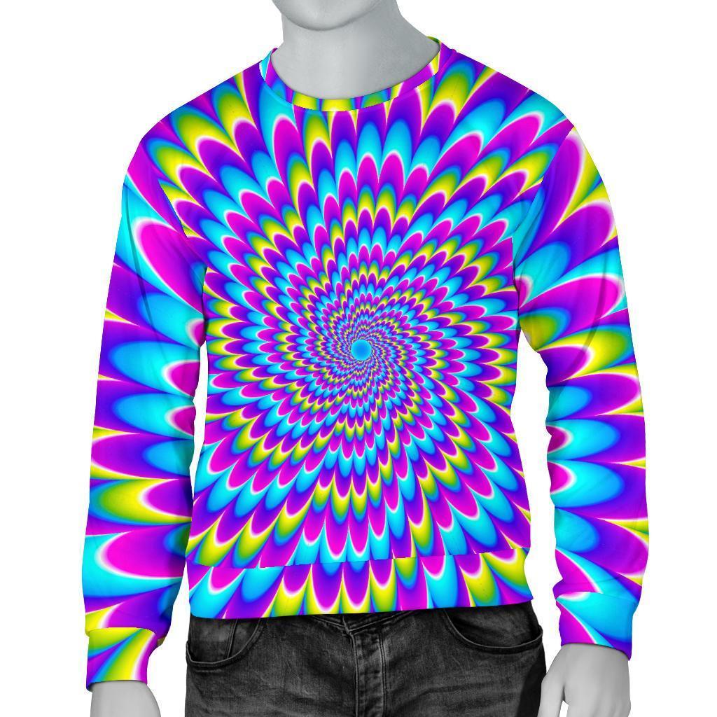 Abstract Dizzy Moving Optical Illusion Men's Crewneck Sweatshirt GearFrost