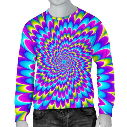 Abstract Dizzy Moving Optical Illusion Men's Crewneck Sweatshirt GearFrost