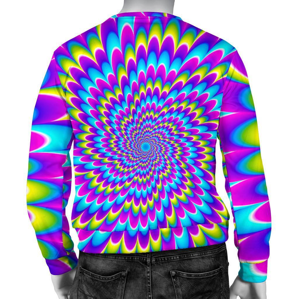 Abstract Dizzy Moving Optical Illusion Men's Crewneck Sweatshirt GearFrost