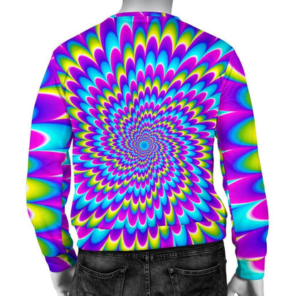 Abstract Dizzy Moving Optical Illusion Men's Crewneck Sweatshirt GearFrost