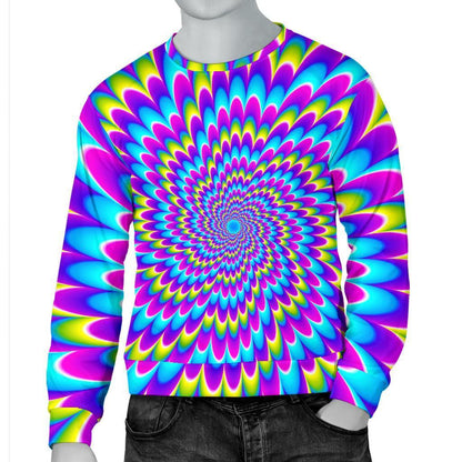 Abstract Dizzy Moving Optical Illusion Men's Crewneck Sweatshirt GearFrost