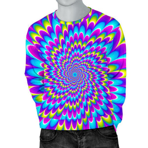 Abstract Dizzy Moving Optical Illusion Men's Crewneck Sweatshirt GearFrost