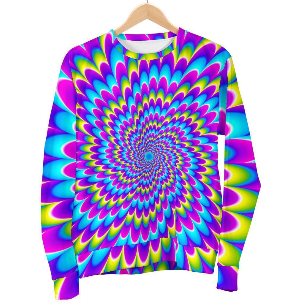 Abstract Dizzy Moving Optical Illusion Men's Crewneck Sweatshirt GearFrost