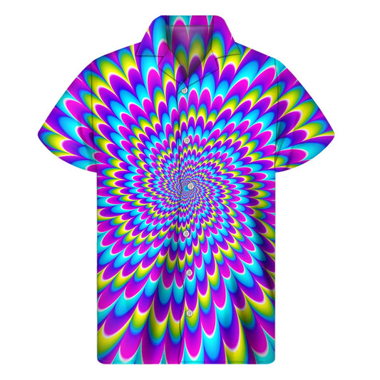 Abstract Dizzy Moving Optical Illusion Men's Short Sleeve Shirt