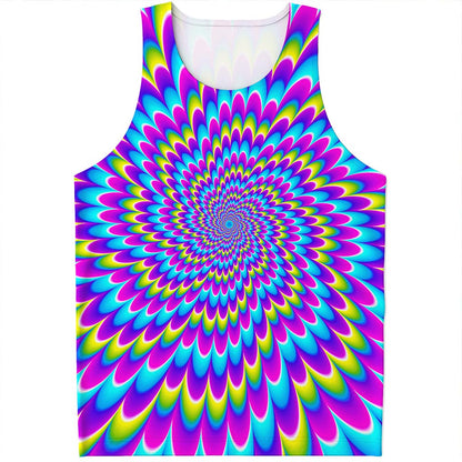 Abstract Dizzy Moving Optical Illusion Men's Tank Top