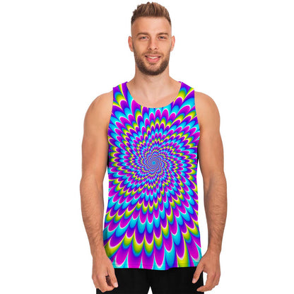 Abstract Dizzy Moving Optical Illusion Men's Tank Top