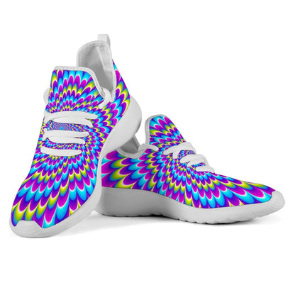Abstract Dizzy Moving Optical Illusion Mesh Knit Shoes GearFrost