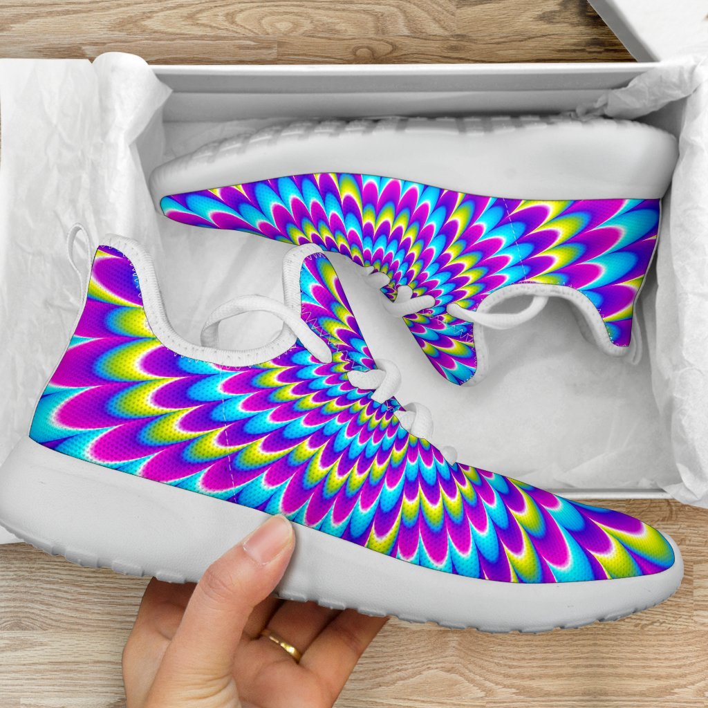 Abstract Dizzy Moving Optical Illusion Mesh Knit Shoes GearFrost