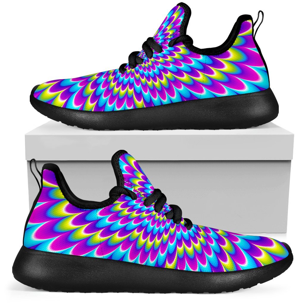 Abstract Dizzy Moving Optical Illusion Mesh Knit Shoes GearFrost