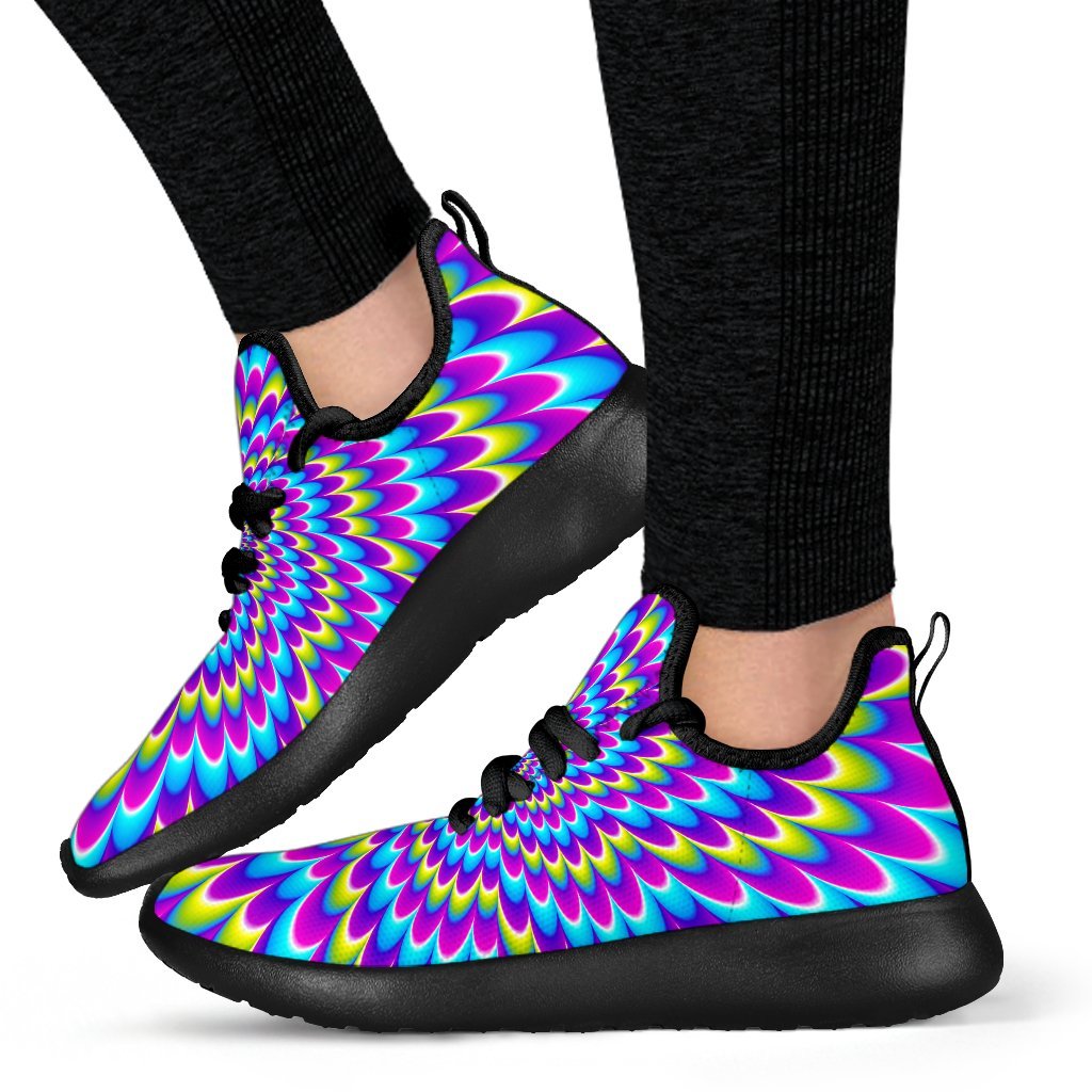 Abstract Dizzy Moving Optical Illusion Mesh Knit Shoes GearFrost