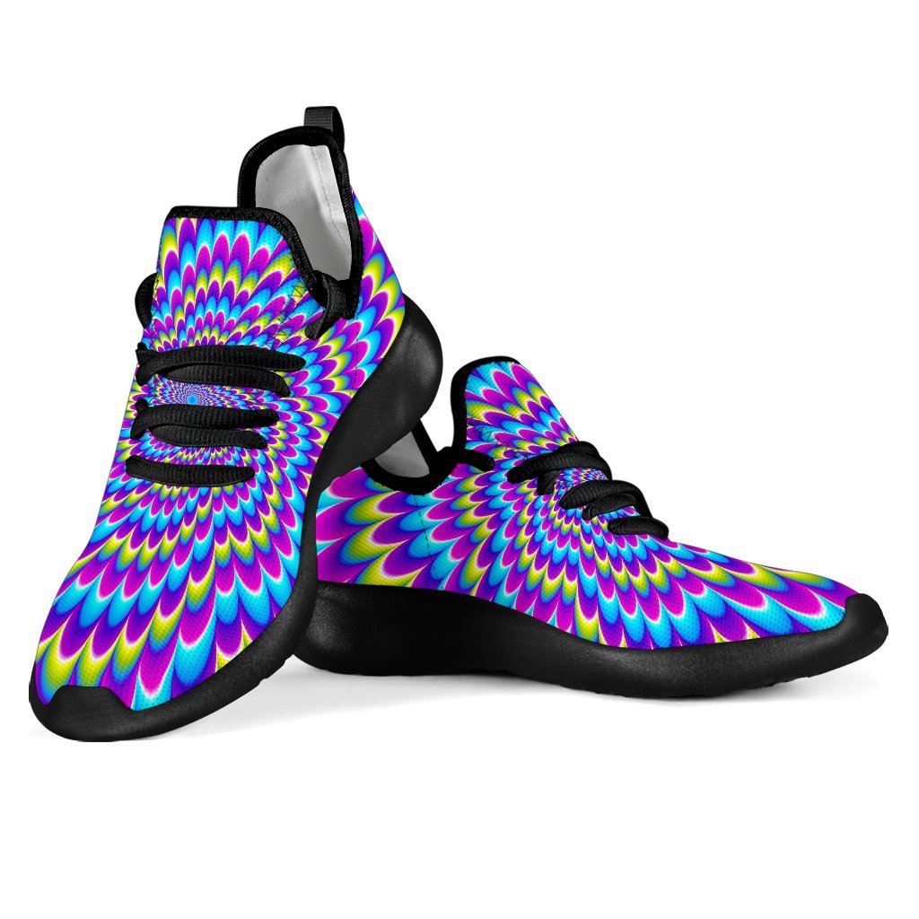 Abstract Dizzy Moving Optical Illusion Mesh Knit Shoes GearFrost