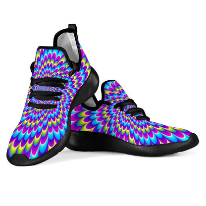 Abstract Dizzy Moving Optical Illusion Mesh Knit Shoes GearFrost