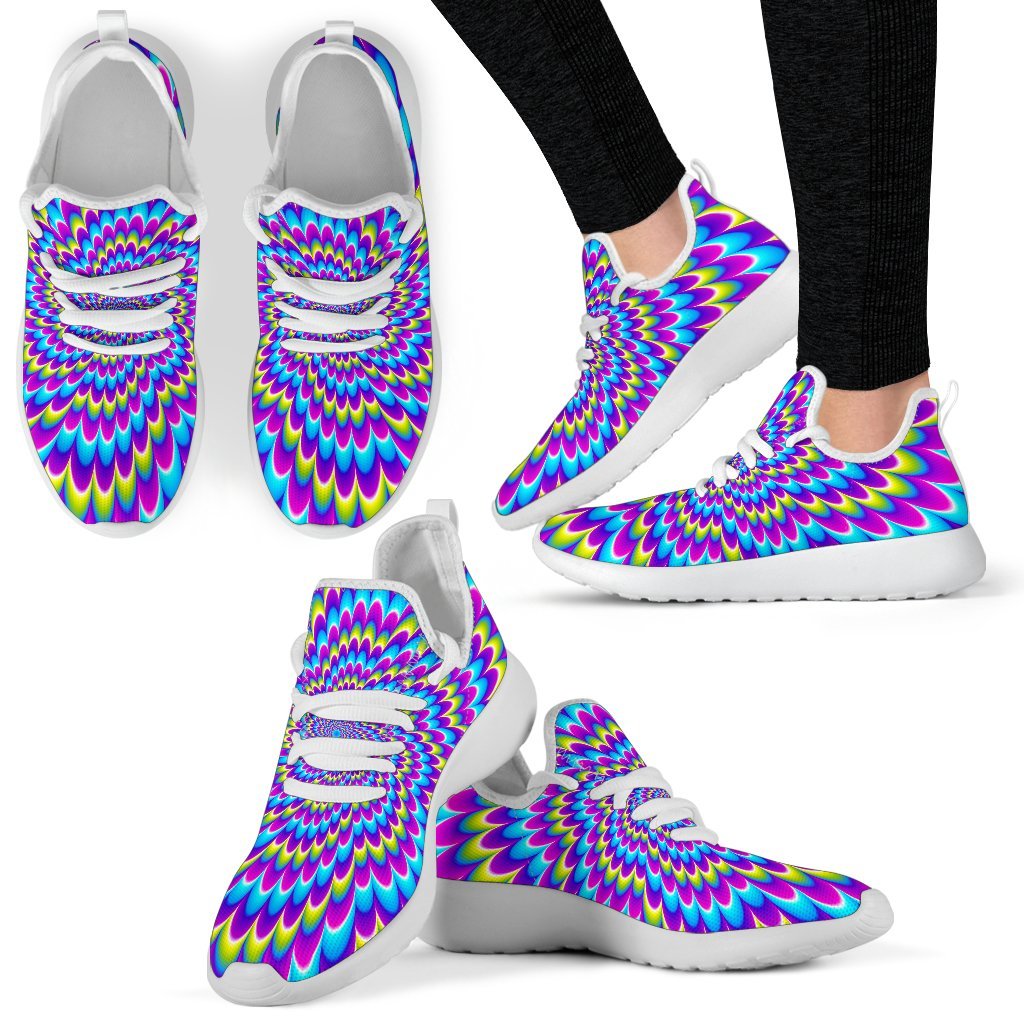 Abstract Dizzy Moving Optical Illusion Mesh Knit Shoes GearFrost