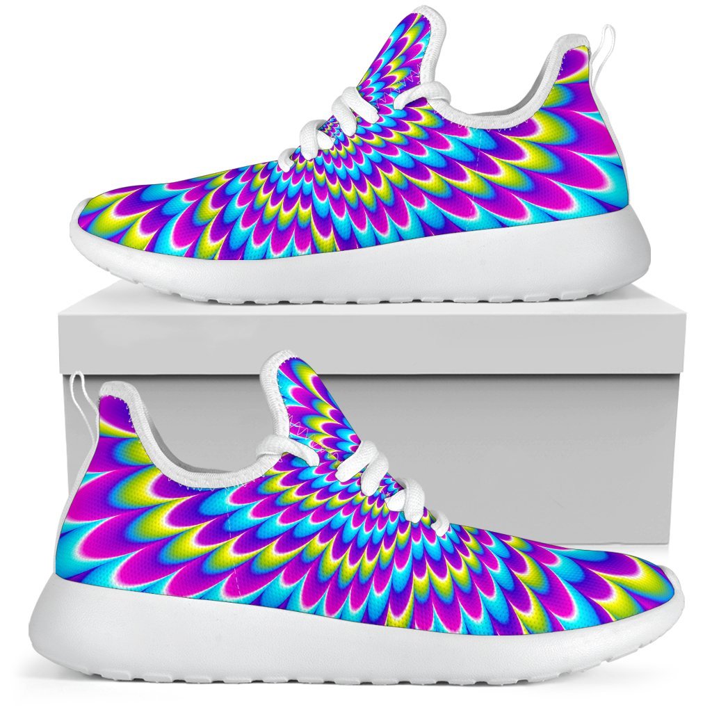 Abstract Dizzy Moving Optical Illusion Mesh Knit Shoes GearFrost
