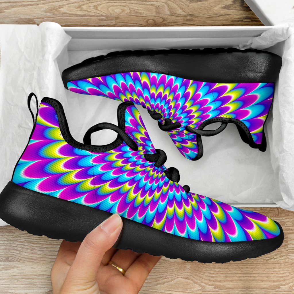 Abstract Dizzy Moving Optical Illusion Mesh Knit Shoes GearFrost