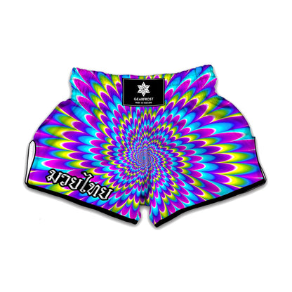 Abstract Dizzy Moving Optical Illusion Muay Thai Boxing Shorts