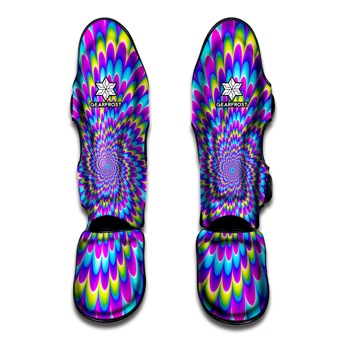 Abstract Dizzy Moving Optical Illusion Muay Thai Shin Guard