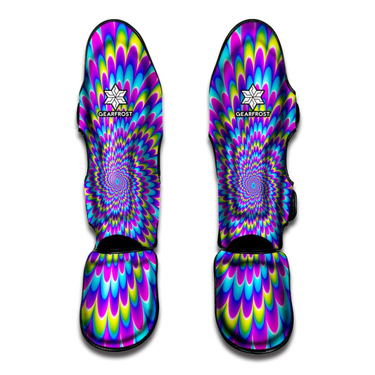 Abstract Dizzy Moving Optical Illusion Muay Thai Shin Guard