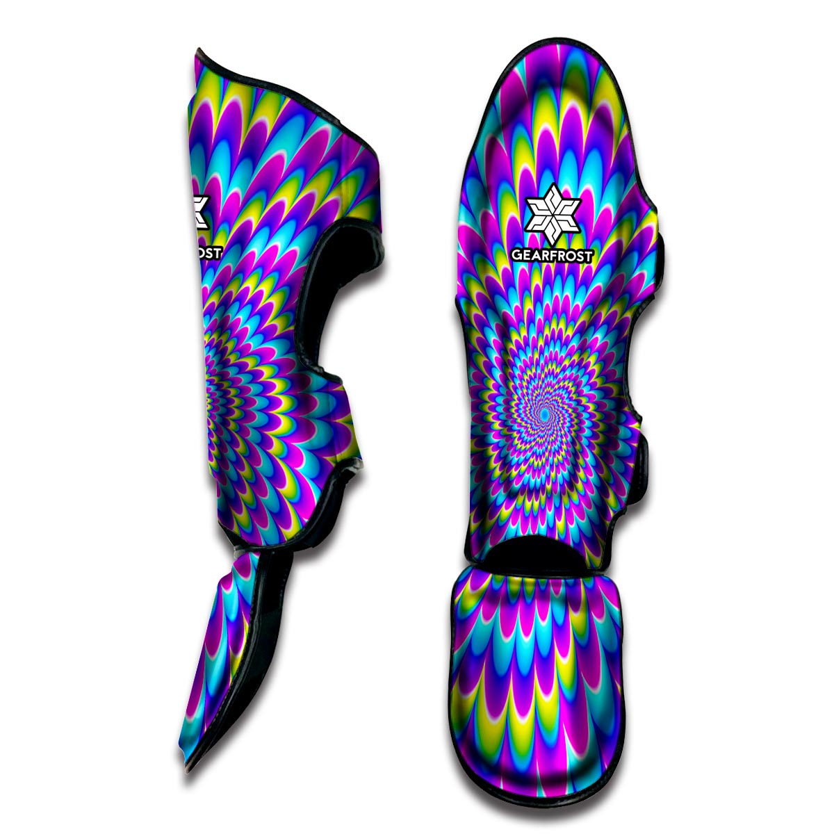 Abstract Dizzy Moving Optical Illusion Muay Thai Shin Guard