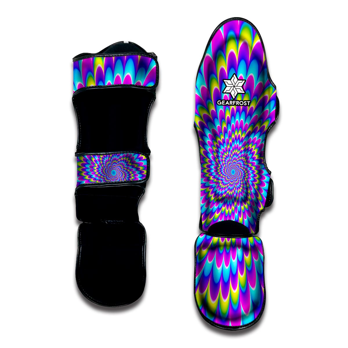 Abstract Dizzy Moving Optical Illusion Muay Thai Shin Guard
