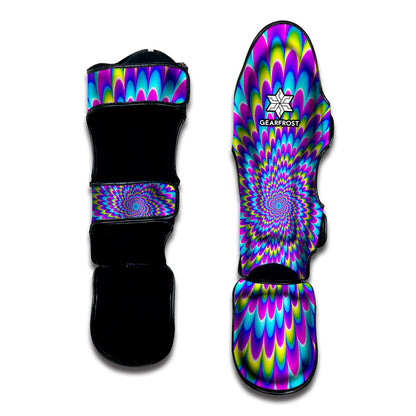 Abstract Dizzy Moving Optical Illusion Muay Thai Shin Guard