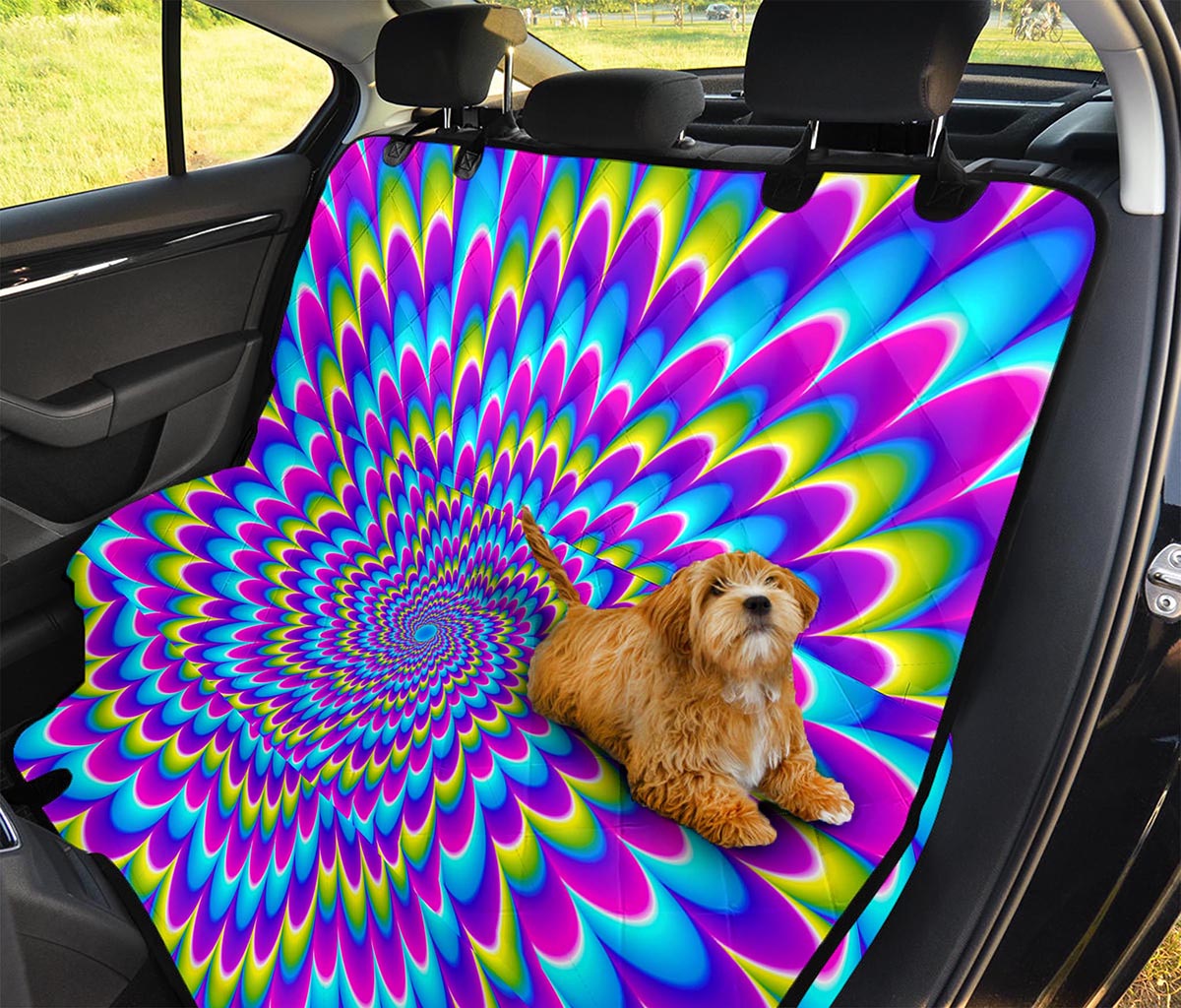 Abstract Dizzy Moving Optical Illusion Pet Car Back Seat Cover