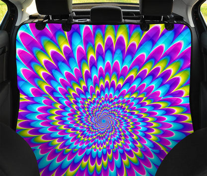 Abstract Dizzy Moving Optical Illusion Pet Car Back Seat Cover