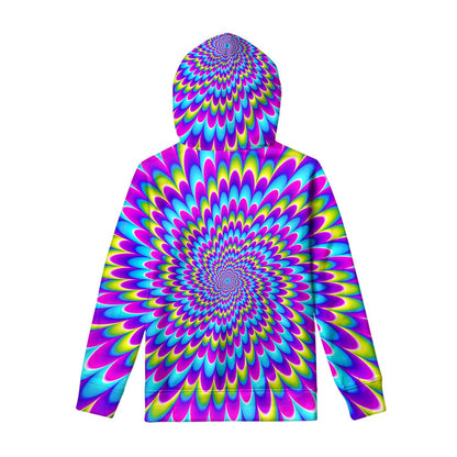 Abstract Dizzy Moving Optical Illusion Pullover Hoodie