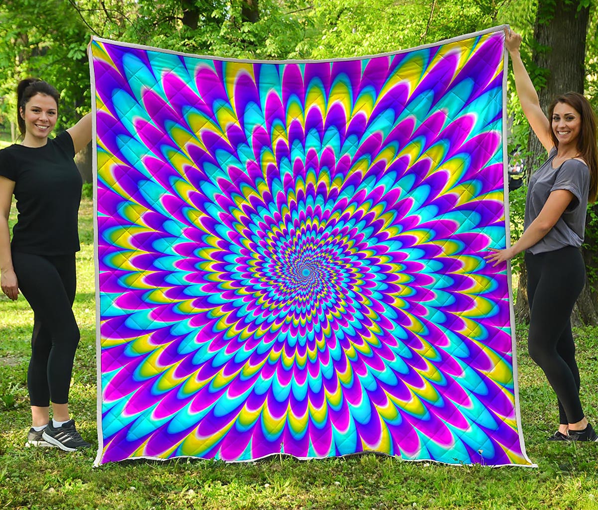 Abstract Dizzy Moving Optical Illusion Quilt