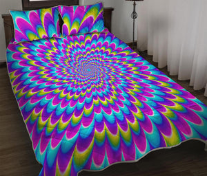 Abstract Dizzy Moving Optical Illusion Quilt Bed Set