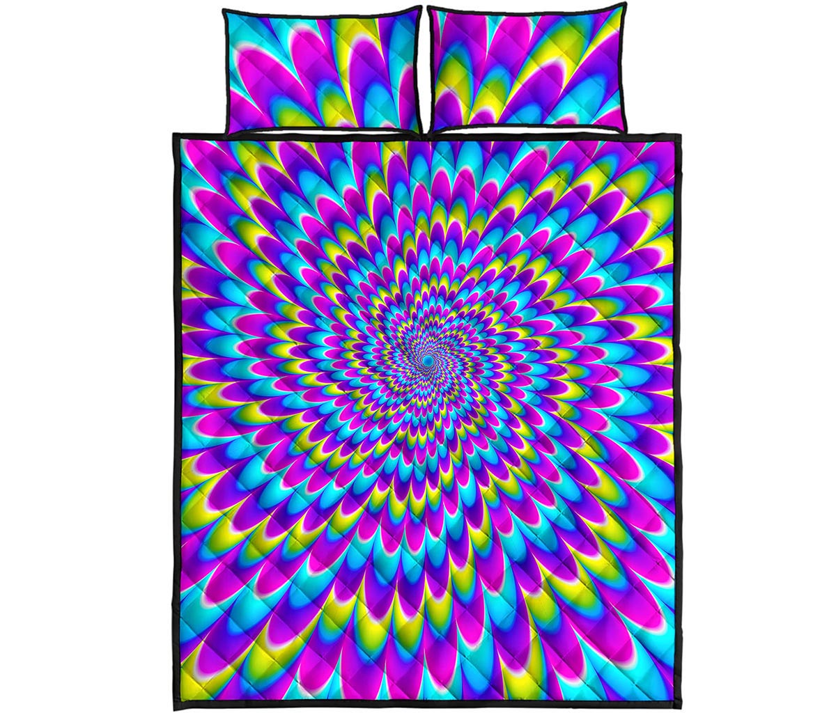 Abstract Dizzy Moving Optical Illusion Quilt Bed Set