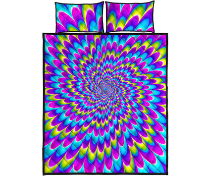Abstract Dizzy Moving Optical Illusion Quilt Bed Set