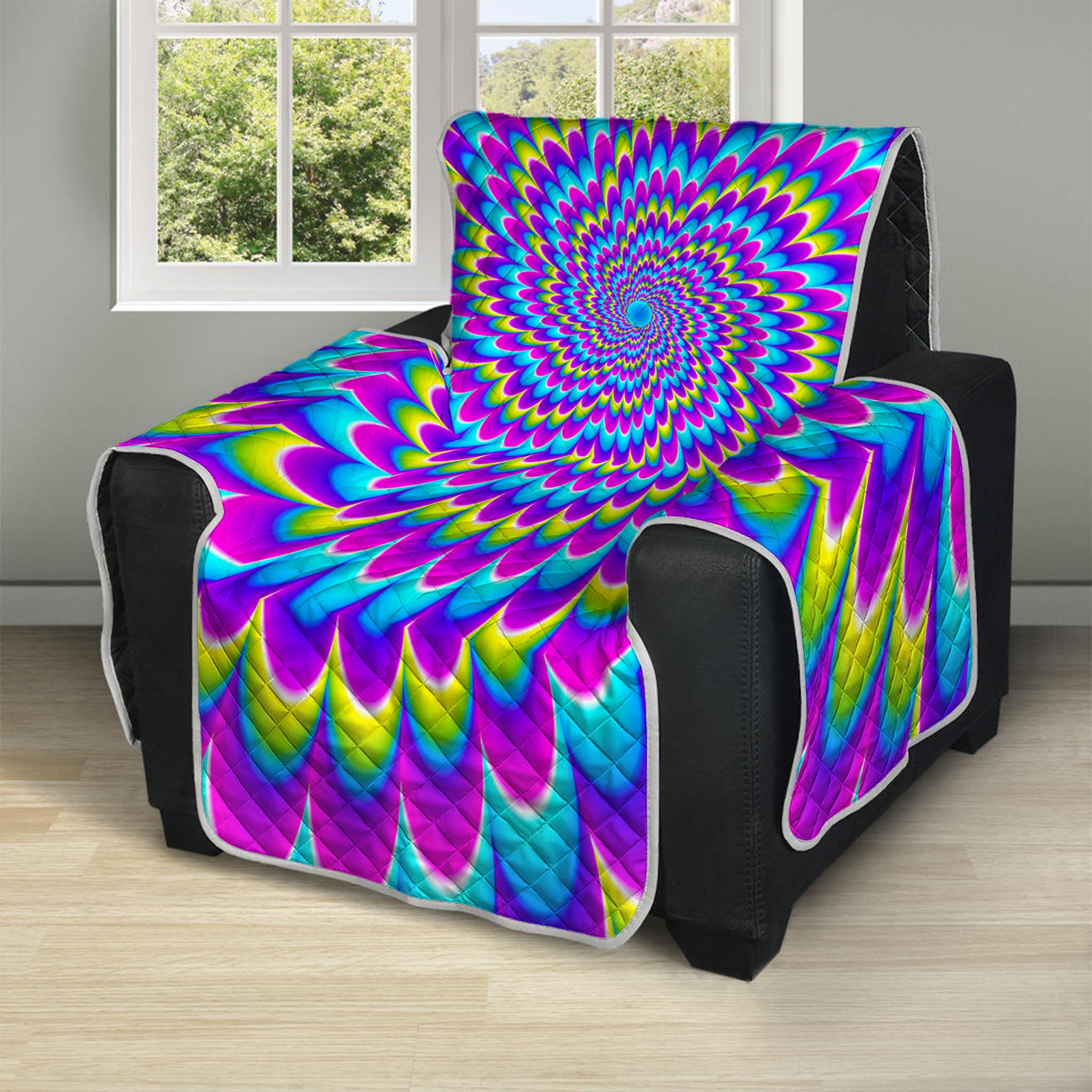 Abstract Dizzy Moving Optical Illusion Recliner Protector