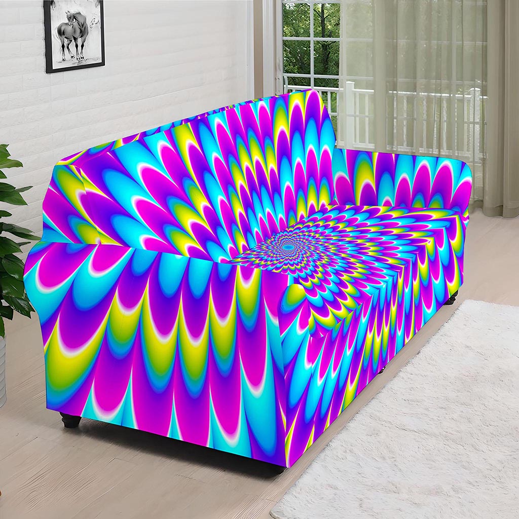 Abstract Dizzy Moving Optical Illusion Sofa Cover