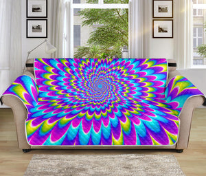 Abstract Dizzy Moving Optical Illusion Sofa Protector