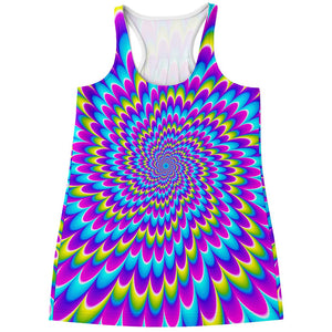 Abstract Dizzy Moving Optical Illusion Women's Racerback Tank Top