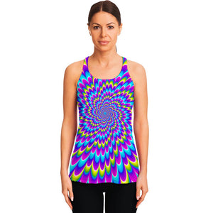 Abstract Dizzy Moving Optical Illusion Women's Racerback Tank Top