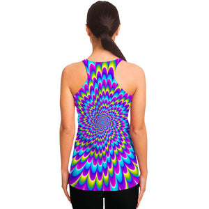 Abstract Dizzy Moving Optical Illusion Women's Racerback Tank Top